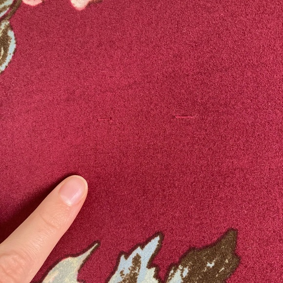 Women’s size small Reborn J burgundy floral top with buttons and tie - Picture 6 of 6